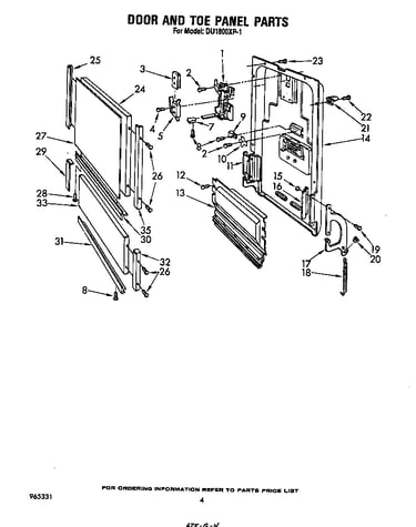 Door and toe panel