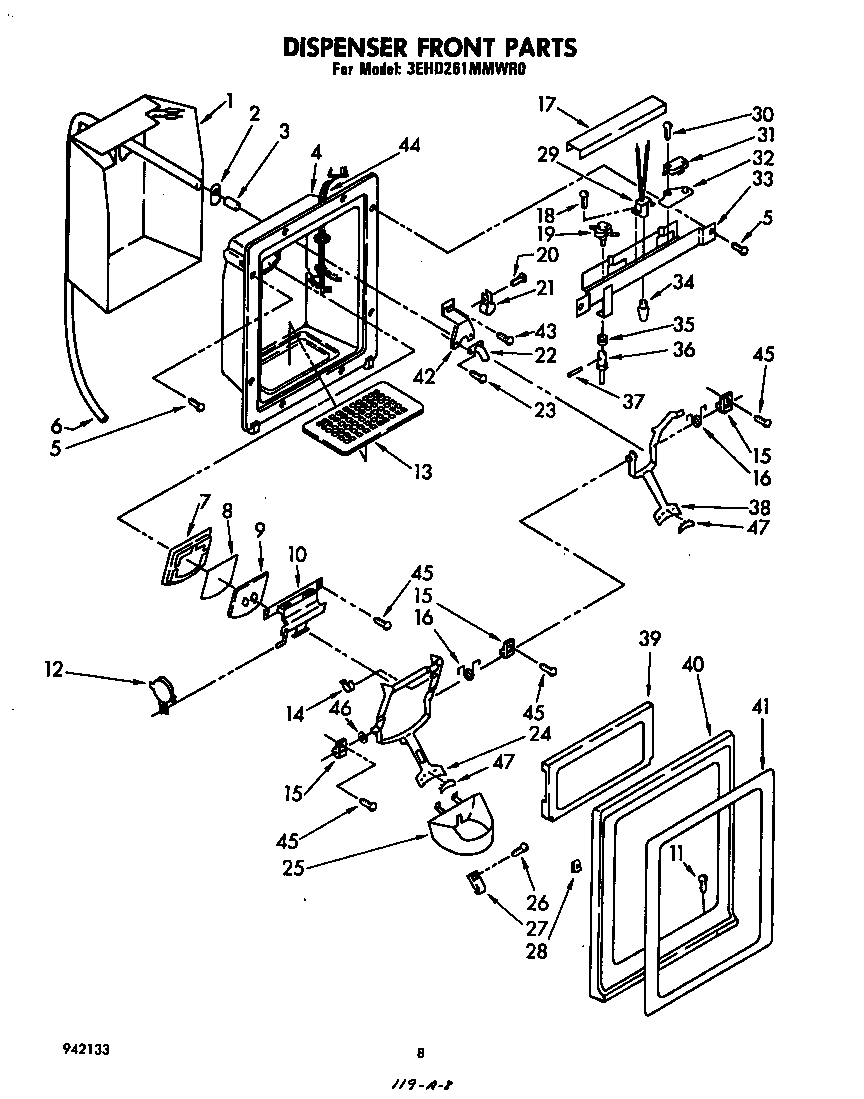 Dispenser front