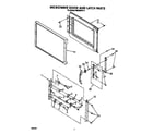 Whirlpool RM288PXV7 microwave door and latch diagram