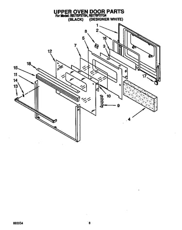 Upper oven door