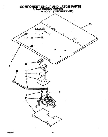 Component shelf and latch