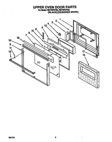 Upper oven door