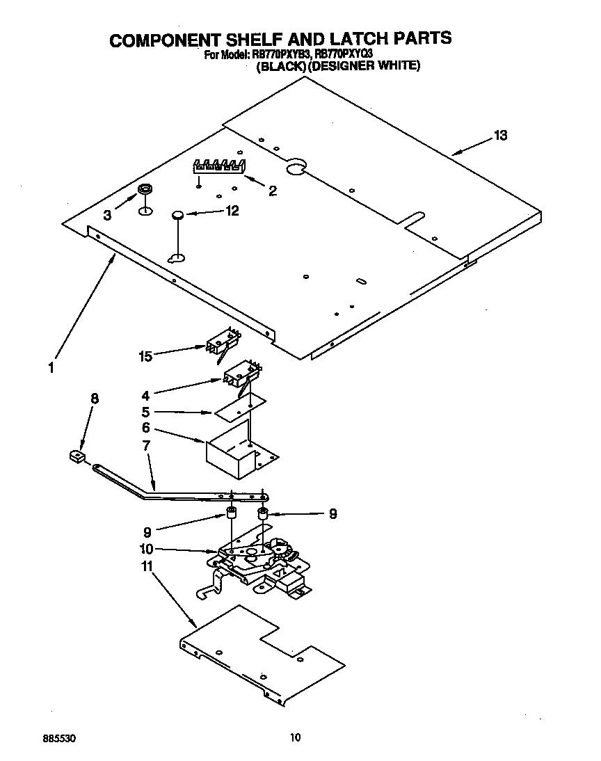 Component shelf and latch