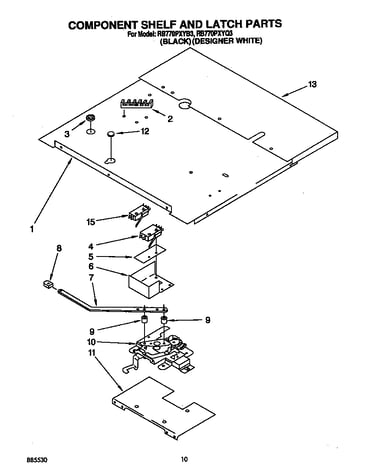 Component shelf and latch