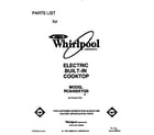 Whirlpool RC8400XYQ0 front cover diagram