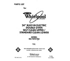 Whirlpool RB170PXYB2 front cover diagram
