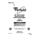 Whirlpool RM288PXV6 front cover diagram