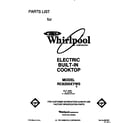 Whirlpool RC8200XYW0 front cover diagram