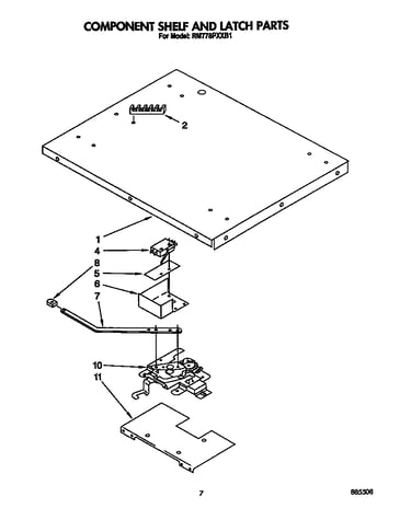 Component shelf and latch