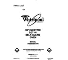 Whirlpool RS660BXYH0 front cover diagram