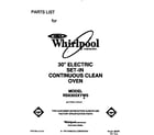 Whirlpool RS6305XYW0 front cover diagram