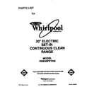 Whirlpool RS630PXYH0 front cover diagram
