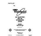 Whirlpool RS6105XYW0 front cover diagram