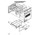 Whirlpool TER46W0YW1 door and drawer diagram