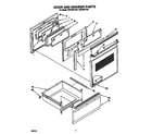 Whirlpool RF376PCYW1 door and drawer diagram