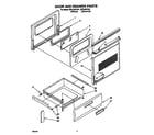 Whirlpool RF314PXYW1 door and drawer diagram