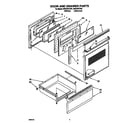 Whirlpool RF375PCYW1 door and drawer diagram