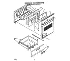 Whirlpool RF370PXYW1 door and drawer diagram