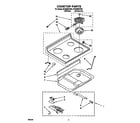 Whirlpool RF360BXYW0 cooktop diagram