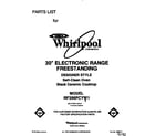 Whirlpool RF396PCYW1 front cover diagram