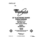 Whirlpool RF396PXYW1 front cover diagram