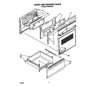 Whirlpool RF396PXYW0 door and drawer diagram