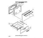 Whirlpool RF3600XYW0 door and drawer diagram