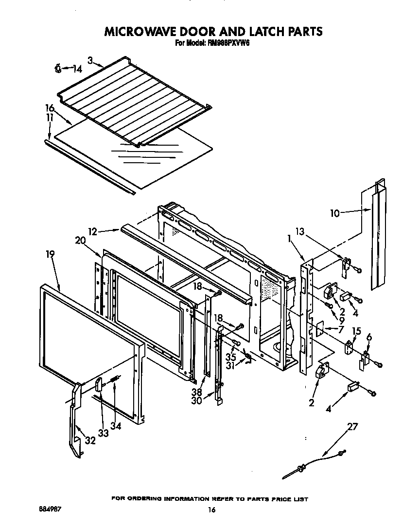 Microwave door and latch