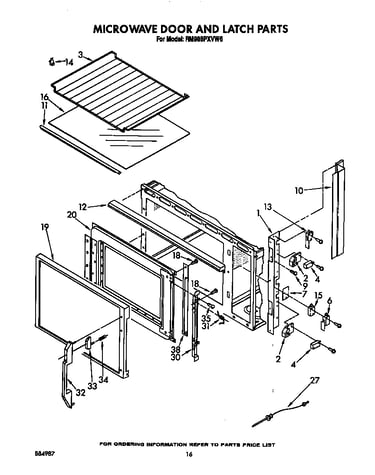 Microwave door and latch