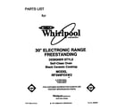 Whirlpool RF396PXXW2 front cover diagram