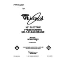 Whirlpool RF391PXXW2 front cover diagram