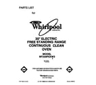 Whirlpool RF330PXXW2 front cover diagram