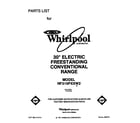 Whirlpool RF310PXXW2 front cover diagram