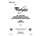 Whirlpool RF3305XXW1 front cover diagram