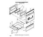 Whirlpool RF317PXXW1 door parts and drawer diagram