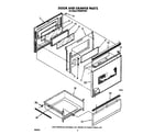 Whirlpool RF396PXXW1 door and drawer diagram
