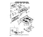 Whirlpool RF366PXXW1 cooktop and control diagram