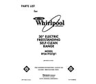 Whirlpool RF361PXXW1 front cover diagram