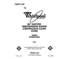 Whirlpool RF330PXXW1 front cover diagram