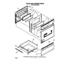 Whirlpool RF396PXXW0 door and drawer diagram