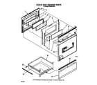 Whirlpool RF396PCXW0 door and drawer diagram