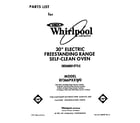 Whirlpool RF3660XXW0 front cover diagram