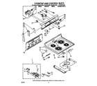Whirlpool RF366PXXW0 cooktop and control diagram