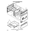 Whirlpool RF361PXXW0 door and drawer diagram