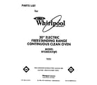 Whirlpool RF3305XXW0 front cover diagram