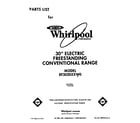 Whirlpool RF3020XXW0 front cover diagram