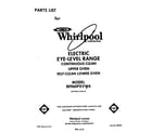 Whirlpool RE960PXVW4 front cover diagram