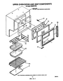 Upper oven door and unit