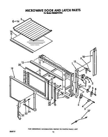 Microwave door and latch