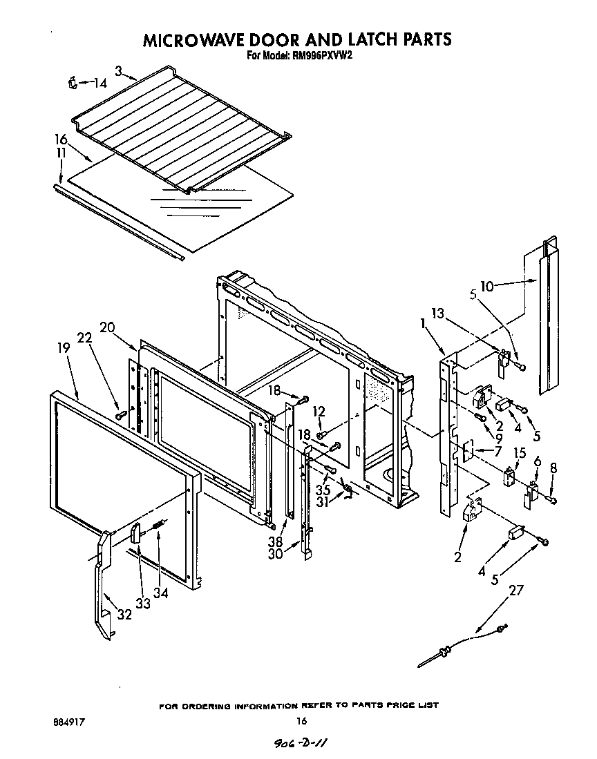 Microwave door and latch